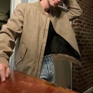 Mens Levi’s Faux Leather Varsity Bomber Jacket